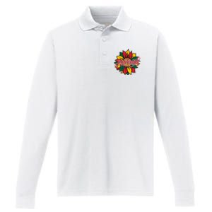 Juneteenth Sunflower Festive Performance Long Sleeve Polo