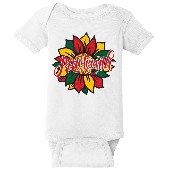Juneteenth Sunflower Festive Baby Bodysuit