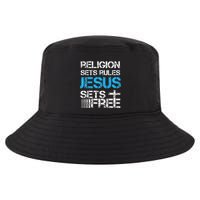 Jesus Sets Free Religion Sets Rules Christian Premium Cool Comfort Performance Bucket Hat