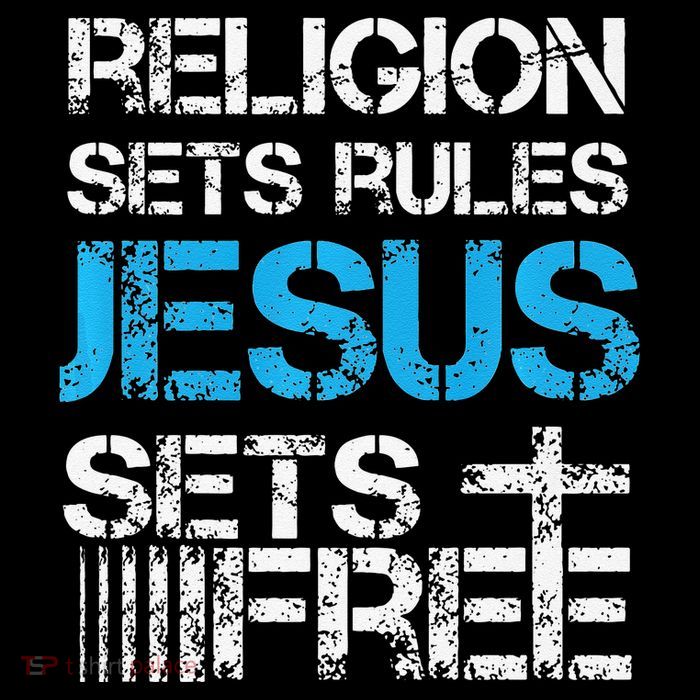Jesus Sets Free Religion Sets Rules Christian Premium Bucket Hat