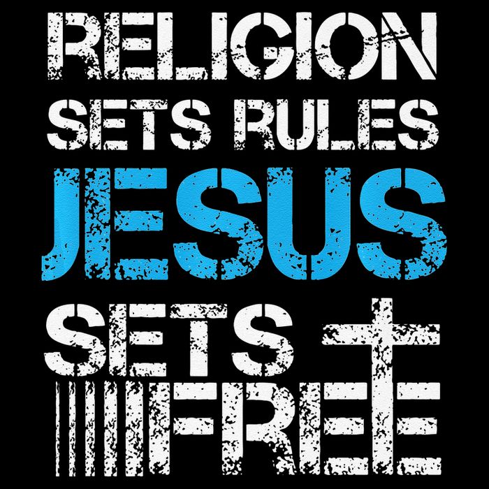Jesus Sets Free Religion Sets Rules Christian Premium 16 in Basic Backpack