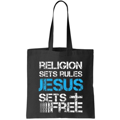 Jesus Sets Free Religion Sets Rules Christian Premium Bag