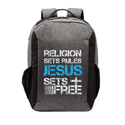 Jesus Sets Free Religion Sets Rules Christian Premium Vector Backpack