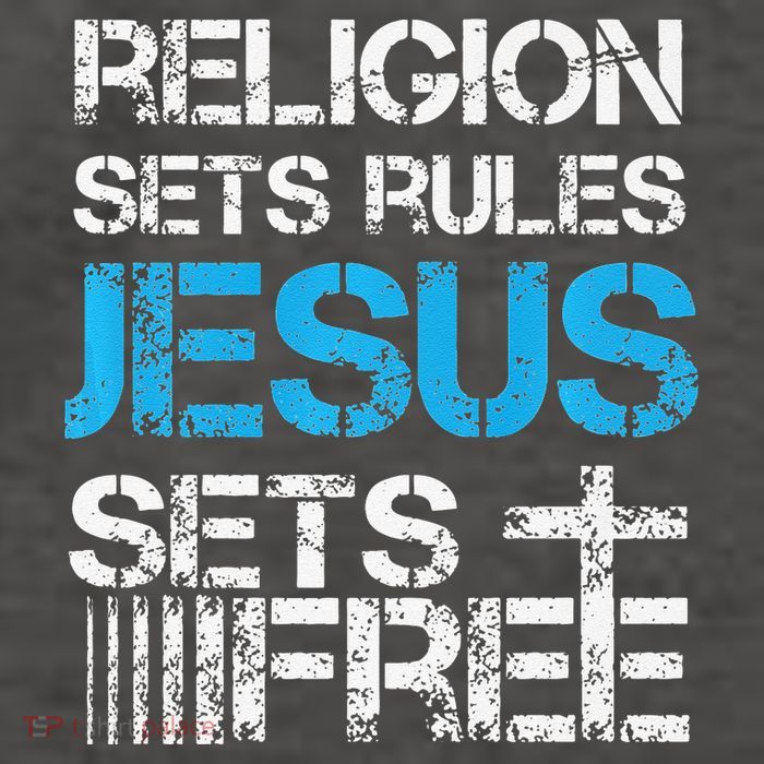 Jesus Sets Free Religion Sets Rules Christian Premium Vector Backpack