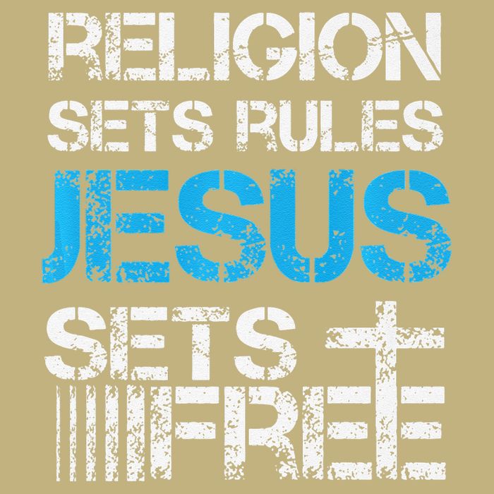 Jesus Sets Free Religion Sets Rules Christian Premium Performance Shirt