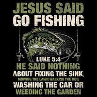 Jesus Said Go Fishing Fish Story Bible Angling Bass Fishing Baby Bodysuit