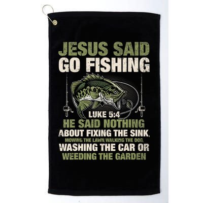 Jesus Said Go Fishing Fish Story Bible Angling Bass Fishing Golf Towel