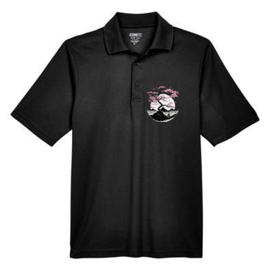 Japanese Sakura Garden Geisha Mount Fuji Cherry Blossom Men's Origin Performance Piqué Polo