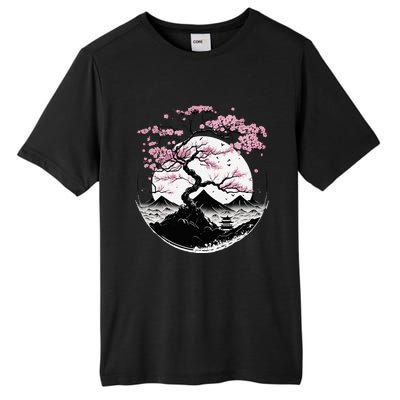 Japanese Sakura Garden Geisha Mount Fuji Cherry Blossom Tall Fusion ChromaSoft Performance T-Shirt