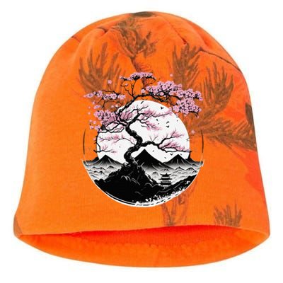 Japanese Sakura Garden Geisha Mount Fuji Cherry Blossom Kati - Camo Knit Beanie