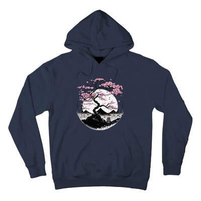 Japanese Sakura Garden Geisha Mount Fuji Cherry Blossom Hoodie