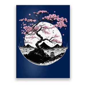 Japanese Sakura Garden Geisha Mount Fuji Cherry Blossom Poster