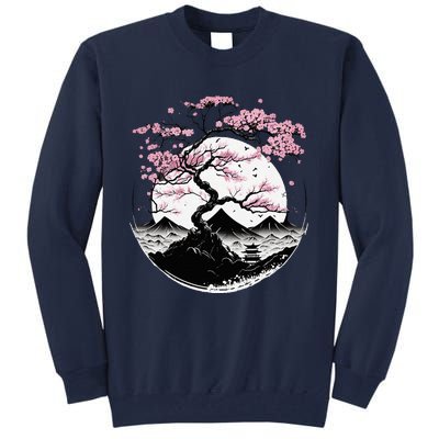 Japanese Sakura Garden Geisha Mount Fuji Cherry Blossom Tall Sweatshirt