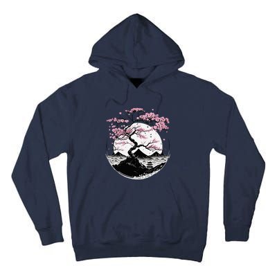 Japanese Sakura Garden Geisha Mount Fuji Cherry Blossom Tall Hoodie