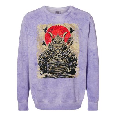 Japanese Samurai Girl And Samurai Gift Japanese Warrior Samurai Colorblast Crewneck Sweatshirt