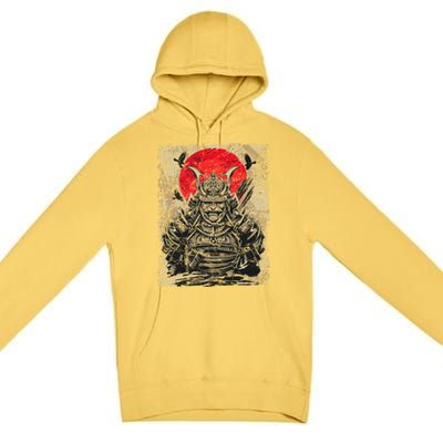 Japanese Samurai Girl And Samurai Gift Japanese Warrior Samurai Premium Pullover Hoodie