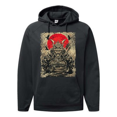 Japanese Samurai Girl And Samurai Gift Japanese Warrior Samurai Performance Fleece Hoodie