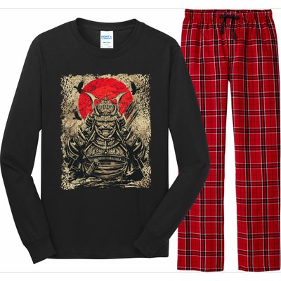 Japanese Samurai Girl And Samurai Gift Japanese Warrior Samurai Long Sleeve Pajama Set