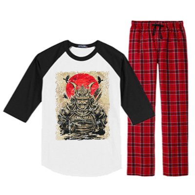 Japanese Samurai Girl And Samurai Gift Japanese Warrior Samurai Raglan Sleeve Pajama Set