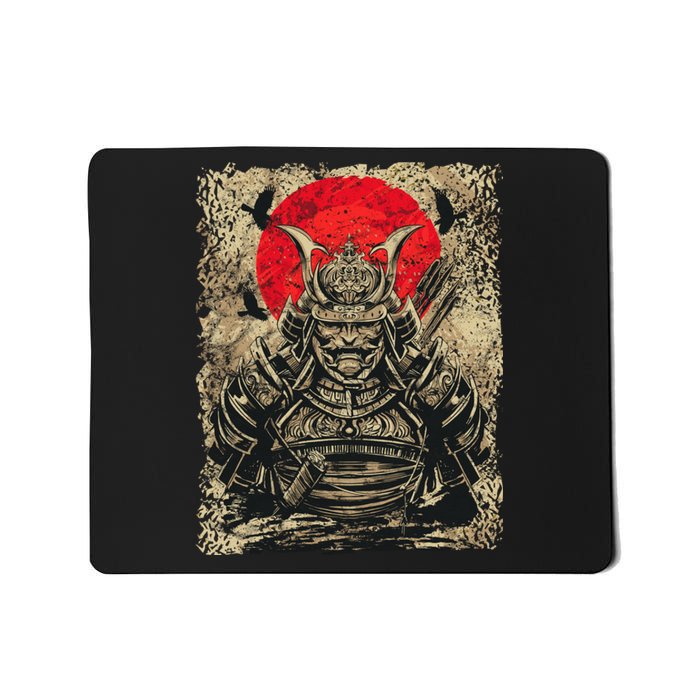 Japanese Samurai Girl And Samurai Gift Japanese Warrior Samurai Mousepad