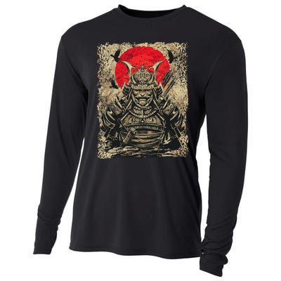 Japanese Samurai Girl And Samurai Gift Japanese Warrior Samurai Cooling Performance Long Sleeve Crew