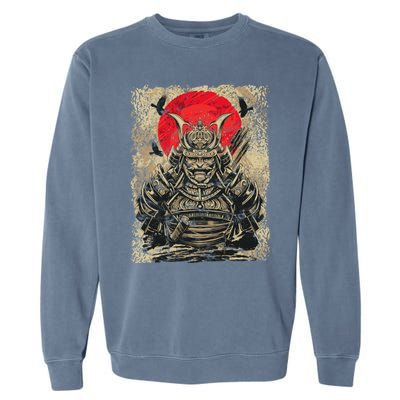 Japanese Samurai Girl And Samurai Gift Japanese Warrior Samurai Garment-Dyed Sweatshirt