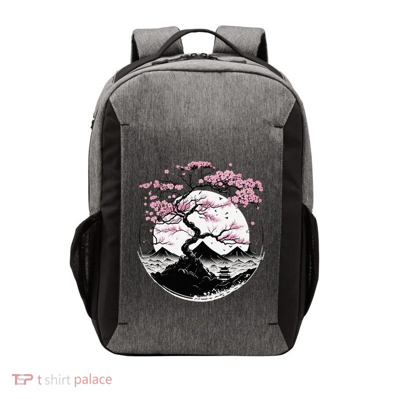Japanese Sakura Garden Geisha Mount Fuji Cherry Blossom Vector Backpack