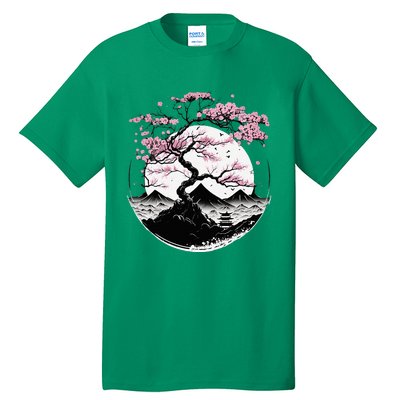 Japanese Sakura Garden Geisha Mount Fuji Cherry Blossom Tall T-Shirt