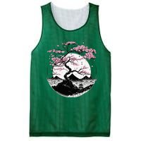 Japanese Sakura Garden Geisha Mount Fuji Cherry Blossom Mesh Reversible Basketball Jersey Tank