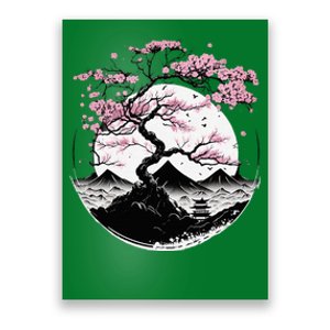 Japanese Sakura Garden Geisha Mount Fuji Cherry Blossom Poster