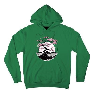 Japanese Sakura Garden Geisha Mount Fuji Cherry Blossom Tall Hoodie