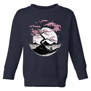 Japanese Sakura Garden Geisha Mount Fuji Cherry Blossom Toddler Sweatshirt