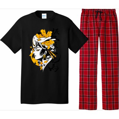 Japanese Samurai Geisha Mask Colorful Modern Urban Style Pajama Set