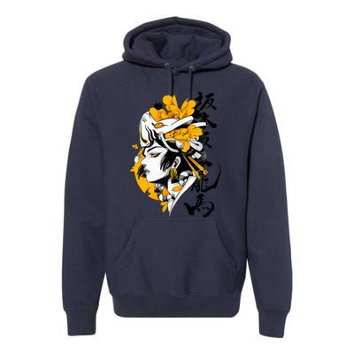 Japanese Samurai Geisha Mask Colorful Modern Urban Style Premium Hoodie