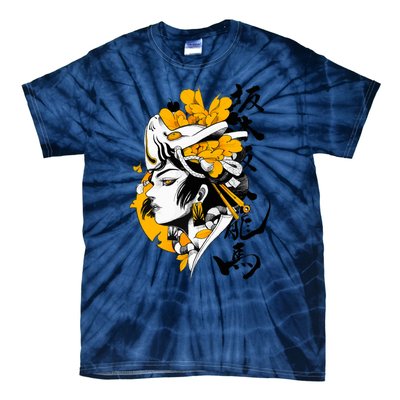 Japanese Samurai Geisha Mask Colorful Modern Urban Style Tie-Dye T-Shirt