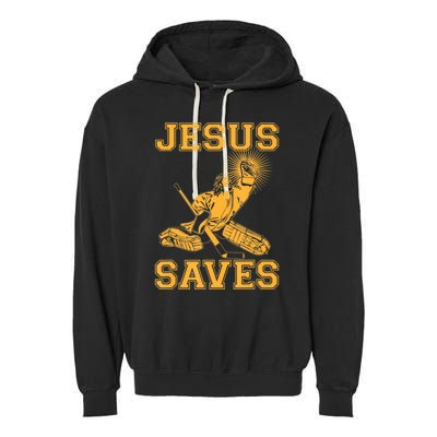 Jesus Saves Hockey Garment-Dyed Fleece Hoodie