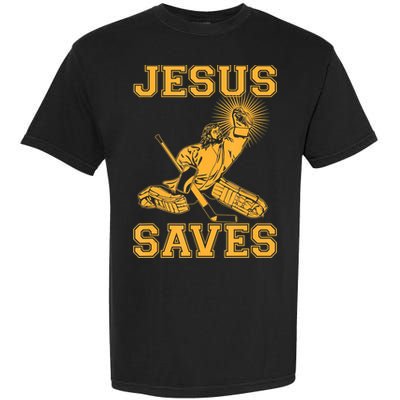 Jesus Saves Hockey Garment-Dyed Heavyweight T-Shirt