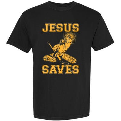 Jesus Saves Hockey Garment-Dyed Heavyweight T-Shirt