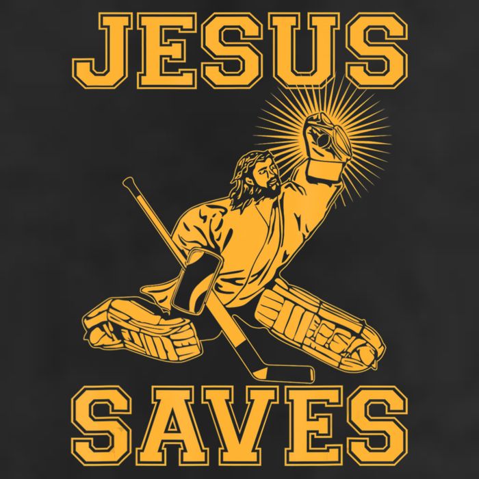 Jesus Saves Hockey 7 Panel Mesh Trucker Snapback Hat
