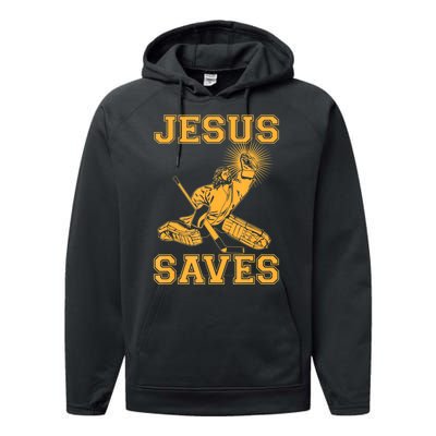 Jesus Saves Hockey Performance Fleece Hoodie