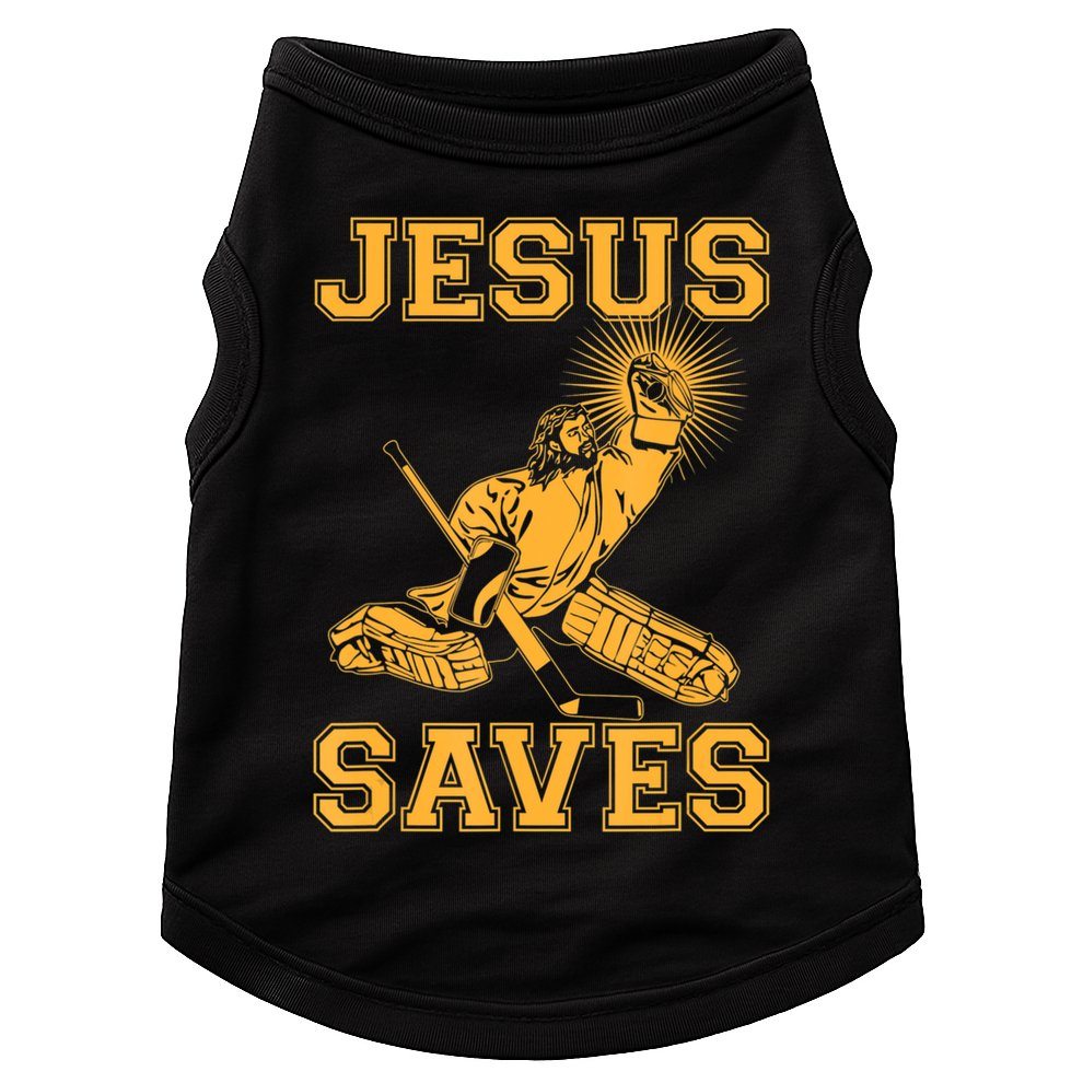 Jesus Saves Hockey Doggie Tank