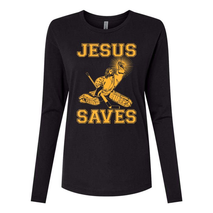 Jesus Saves Hockey Womens Cotton Relaxed Long Sleeve T-Shirt