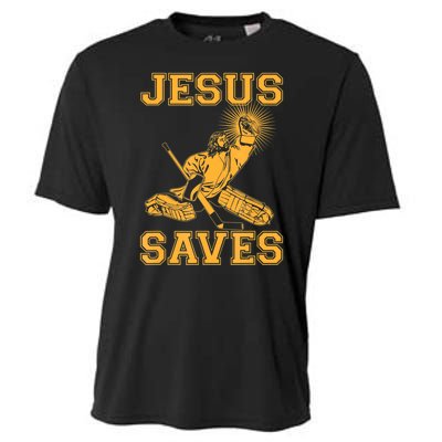 Jesus Saves Hockey Cooling Performance Crew T-Shirt