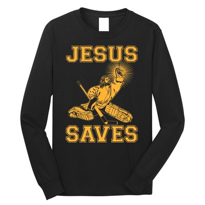 Jesus Saves Hockey Long Sleeve Shirt