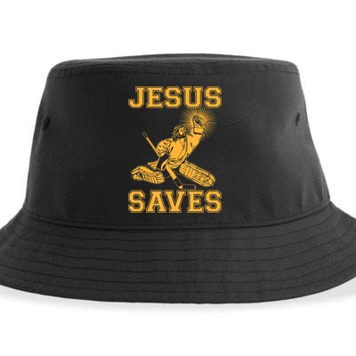 Jesus Saves Hockey Sustainable Bucket Hat