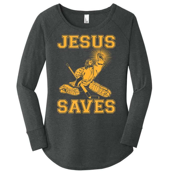 Jesus Saves Hockey Women's Perfect Tri Tunic Long Sleeve Shirt