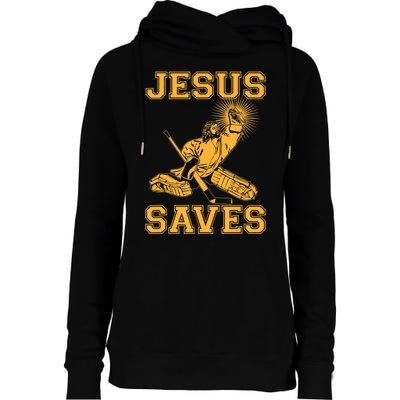 Jesus Saves Hockey Womens Funnel Neck Pullover Hood