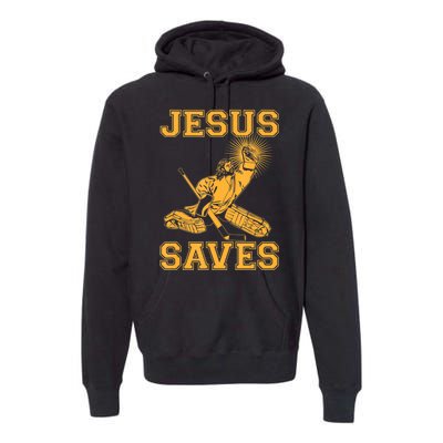 Jesus Saves Hockey Premium Hoodie