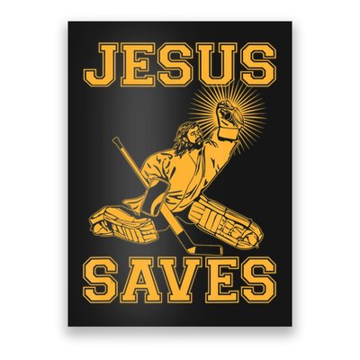 Jesus Saves Hockey Poster