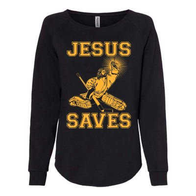 Jesus Saves Hockey Womens California Wash Sweatshirt